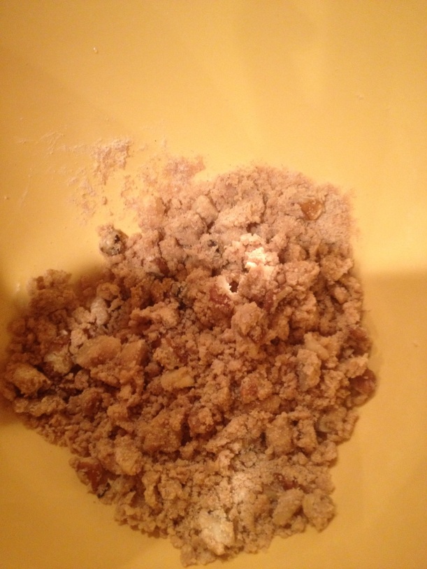 What the crumble will look like when mixed